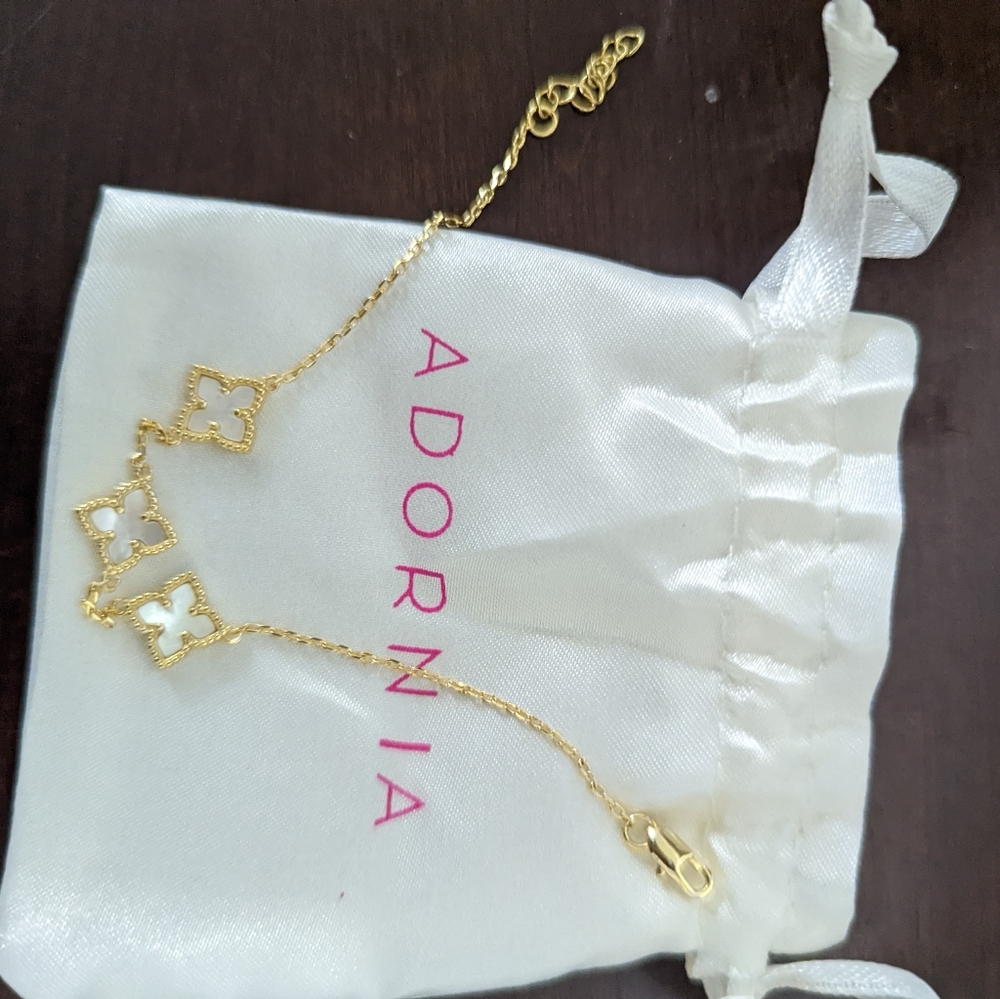 Adornia 14k gold plated mother of pearl bracelet